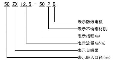 ZX臥式自吸離心泵型號(hào)意義